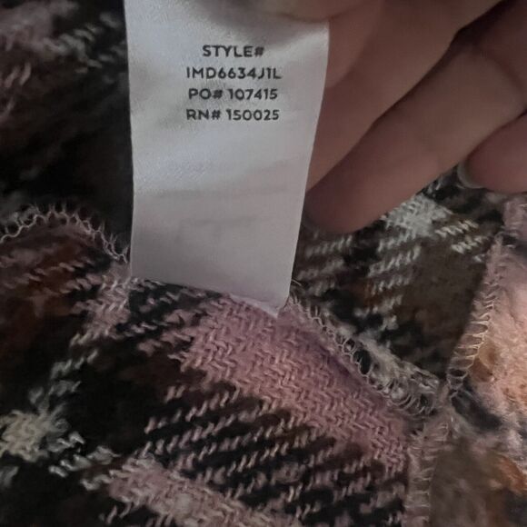 Lulus The City is Calling Pink Plaid Shacket Size Small - Picture 5 of 9
